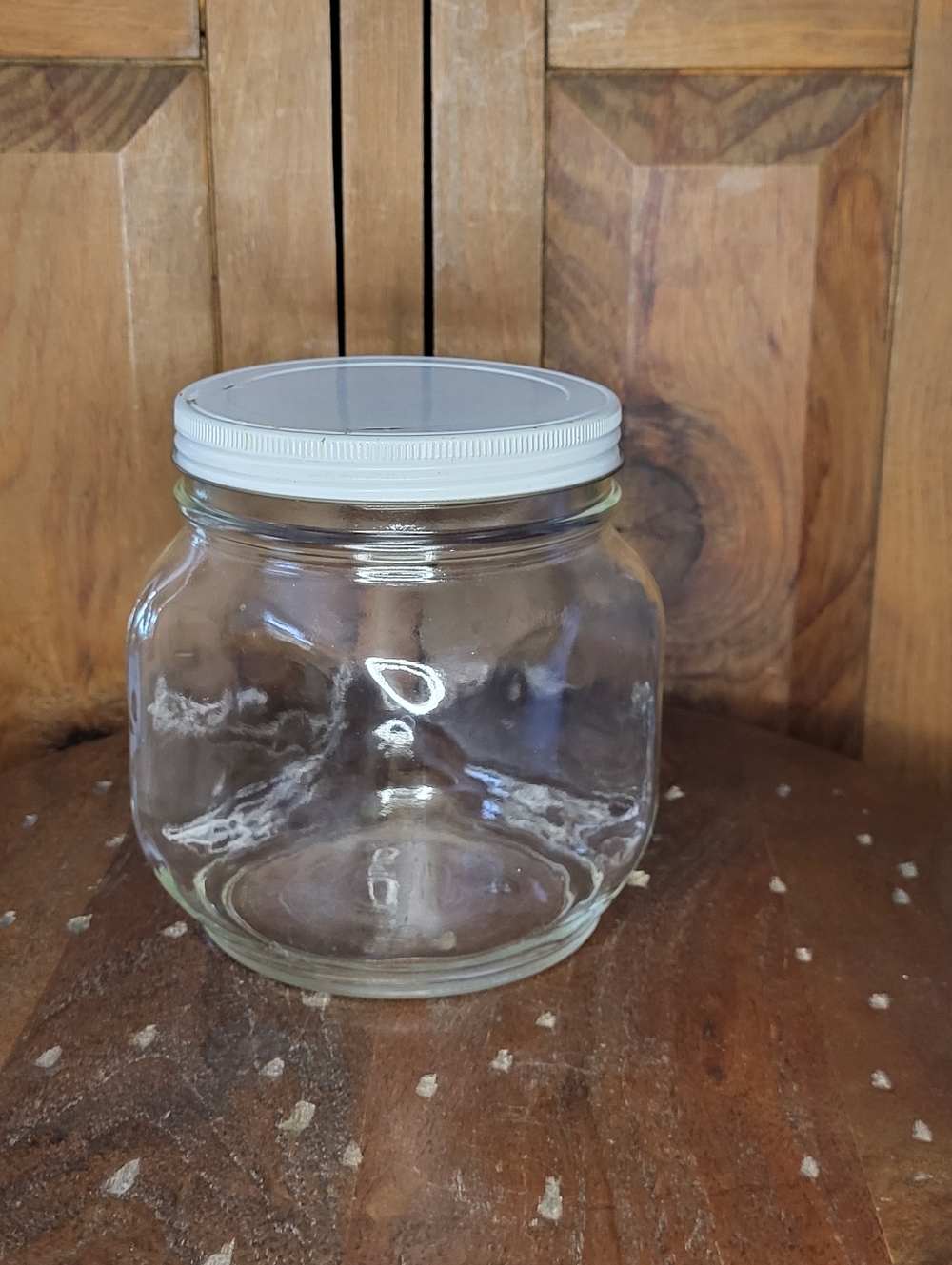 Clear Glass Storage Jar with White Screw Lid - Picture 8 of 12